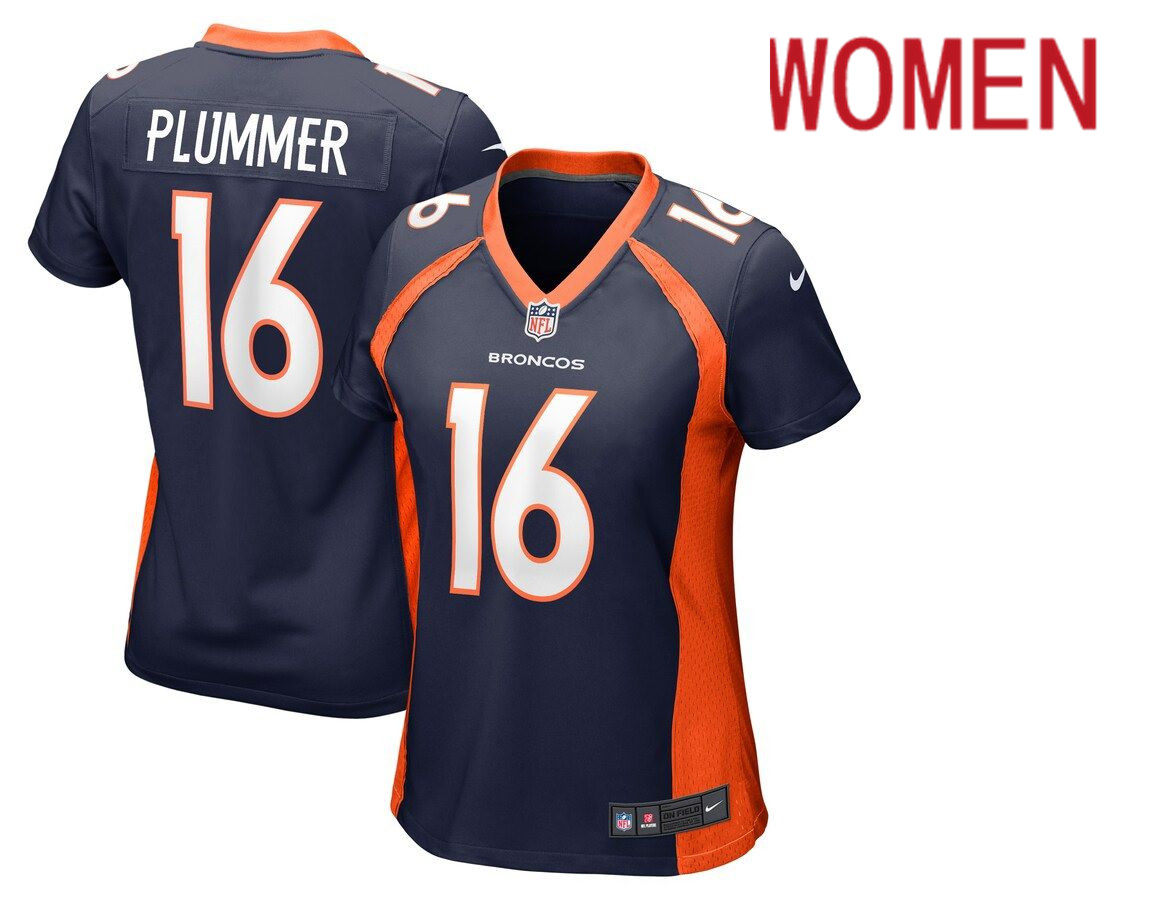 Women Denver Broncos #16 Jake Plummer Nike Navy Retired Player NFL Jersey->bayern munich jersey->Soccer Club Jersey
